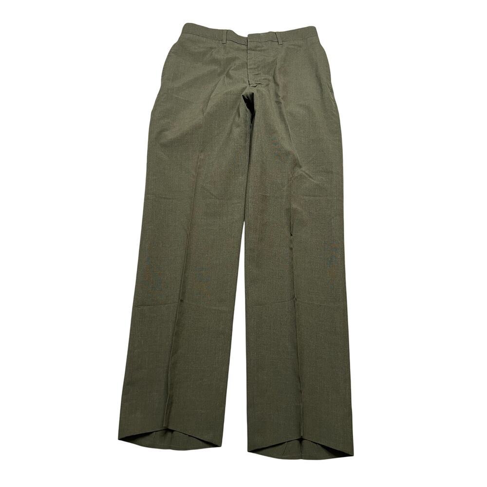 Vintage Military Dress Trousers Olive Green Straight Ideal Zipper KL Sayles 30